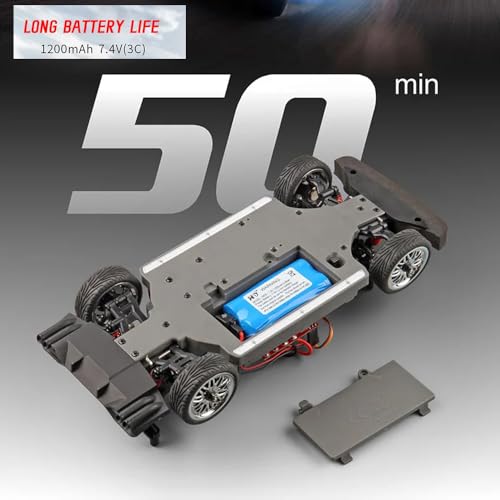 Remote Control Car, MN38 RC Drift Car, 1:16 Scale High Speed Remote Control Taxi, 4WD 2.4GHz RC Racing Cars with Drifting Tires, LED Lights and 2 Batteries for Adults