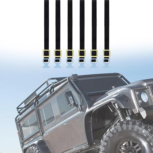 Menolana 6 Pieces Roof Rack Luggage Rope RC Crawler Elastic Straps RC Car Roof Rack Luggage Rope Adjustable Buckle Material Suitable for RC Crawler, Blue - color: Blue