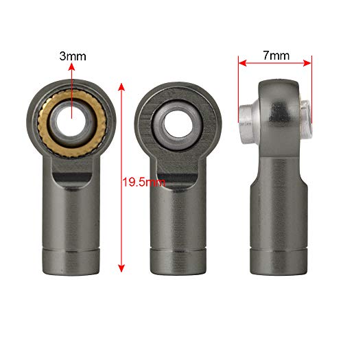 M3 Metal Tie Rod End Ball Joint Link Ball Head Holder, M3 Titanium | For 1/10 Axial SCX10 90046 90047 TRX4, RC Crawler Car, Parts - color: M3 Titanium