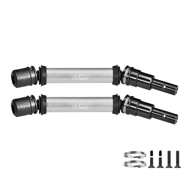 GPM Upgrades 4140 Medium Carbon Steel+Aluminium Front/Rear Cvd Drive Shaft for 1/8 Mojave 4X4 4S Blx Desert Truck Rtr-Ara4404T1/T2 (Silver) - color: Silver