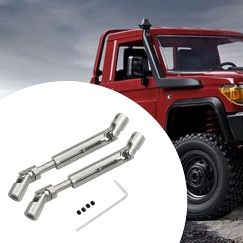 Set of 2 RC Car Drive Shafts with Wrench and Screws for MN82 MN78 LC79 1/12 Scale Crawler, Silver