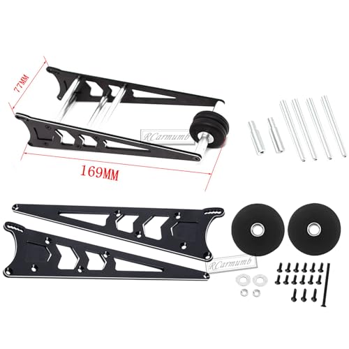 Wheelie Bar Kit Upgrades Part for 1/10 Slash 2WD,Rustler,Bandit,Aluminim Alloy Adjustable Wheelie Bar Kit Tail Wheel Head up Wheel Assembly RC Upgrades Part.