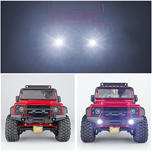 SWX Metal Front Bumper w/LED for TRX4M Defender 1/18 | Metal Front Bumper, LED Lights, TRX4M, Defender, 1/18 Crawler - size: Front