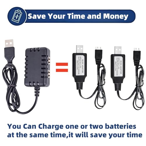 SCX24 Battery 2 PCS 7.4V 950mAh 35C Li-po Batteries with PH2.0 Plug for Axial SCX24 RC Truck with 2S Charger