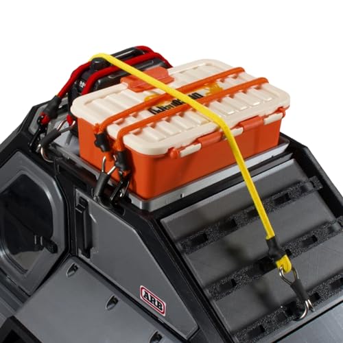 2pcs 280mm Elastic Strap Escape Rope Kinetic Winch Strap with Rescue Trailer Hook for 1/18 1/24 RC Crawler Car TRX4M High Trail SCX24 FCX24 (Orange) - color: Orange