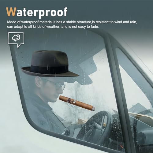 WZP Hat and Cigar Window Decal, Funny Driving Fake with Hat and Cigar Car Stickers, Waterproof Vinyl Creative Decal, Universal Car Decor Sticker for Trucks, Van, Suvs