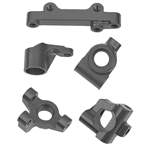 Auminum Alloy Steering Knuckle C-Hubs Bellcranks Set Compatible with Losi 1/18 Mini-T 2.0 2WD Stadium RC Truck Hop-Up Parts (Black) - color: Black