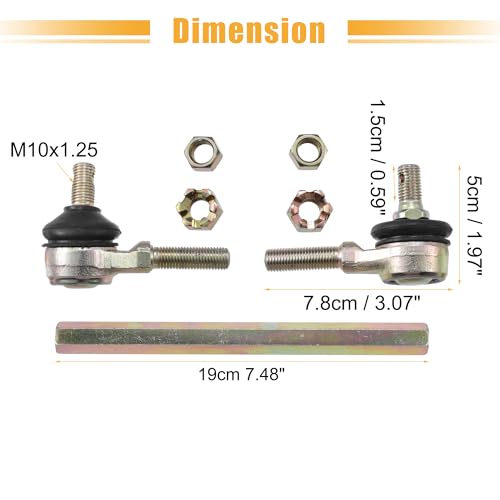 ACROPIX 19cm 7.48" Steering Tie Rod End Tie Rod Link Fit for 50cc 70cc 90cc 110cc 125cc 150cc ATV Quad Four Wheeler with Ball Joint Accessories - Pack of 2 - size: 190mm