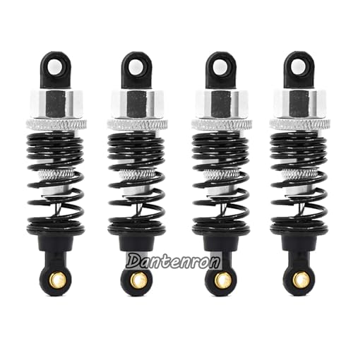 4Pack RC Car 102004 Adjustable Shock Absorber Damper Upgrade Parts Replacement Accessory 68mm For 1/10 RC On Road Drift Rally Car HSP 94102 94122 HPI Losi Axial Tamiya Redcat (Silvery) - color: Silvery