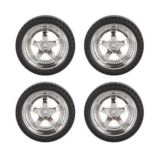 RC Cars Models for Ldrc AE86 A86 A86P LD1801 1/18 Rc Upgrade Accessories Rc Parts 4pcs 33mm Rc Drift Tire Wheel Hard Tyre Modified Parts(Silver) - color: Silver