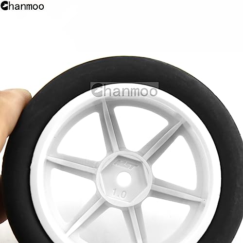 1/10 RC Rally Racing Tires and Plastic Drift Wheels 12mm Hex On Road Tyres for 1:10 Touring Street Car Tamiya TT01 TT02 XV01 TA06 A959 PTG2 144001 HPI KYOSHO HSP PTG2 Traxxas 4PCS (Black) - color: Black