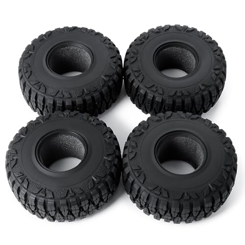 4PCS 1.9inch 112mm RC Rubber Wheel Tires with Foam Insert for 1/10 RC Crawler Car SCX10,TRX4,SCX10-II,Redcat Gen8 Gen7