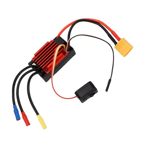 Brushless ESC, Water Proof 35A RC Speed Controller, Brushless Motor Controller with Programming Port Adjustable Braking Built in BEC for 1/18 Scale RC Cars Buggies Off Road On Road