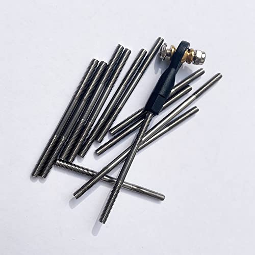 12Pcs M3 1.78" Pushrod Connector 304 Stainless Steel Rod Linkage for RC Model Airplane Helicopter Boat Car DIY Parts - size: M3x1.78"