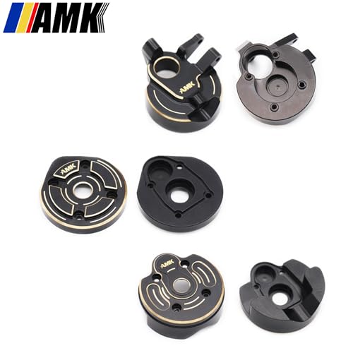 AMK SCX10 III Brass Kit 1.1lb 1.9 Capra Steering Knuckle Front Caps Rear Portal Axle Housing for 1/10 RC Crawler Axial SCX10 Upgrades AR45P UTB10 Vanquish F9 CP44