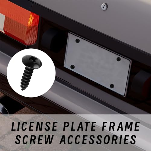 License Plate Screws with Nylon Inserts - Stainless Steel Rust Proof License Plate Screws for Securing License Plates, Frames & Covers 4755299 3907444 A11719 - color: Black-K6