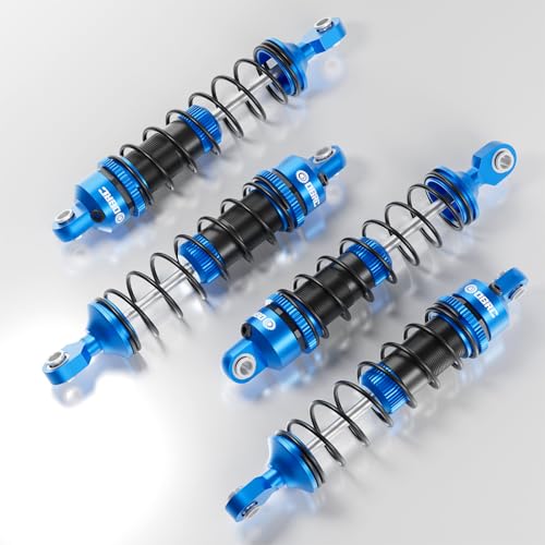 OGRC 92mm RC Shock Absorber for 1/16 Traxxas Mini Maxx XRT 1/10 TRX4 SCX10 | Aluminum, with Progressive Springs, Top-cap Bleeder Hole, Oil Shocks, Blue - color: Blue