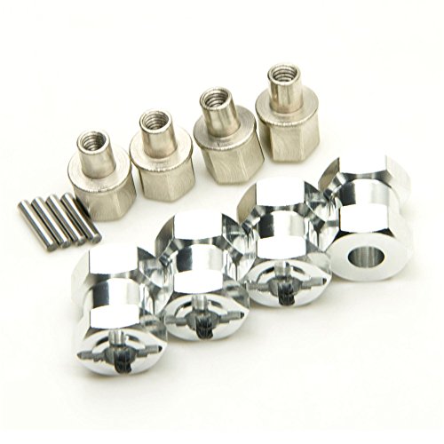 4PCS RC Wheel Spacers 12mm Aluminum Wheel Hex Hub 15mm Offset Extension Hex Drive Adapter Combiner Coupler Compatible with 1/10 RC Crawler Axial SCX10 CC01 D90 Wraith (Silver - 15mm) - color: Silver - 15mm