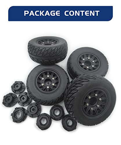 RC Short Course Truck Tires with Foam Inserts for 1/10 Scale Arrma Senton | Detachable Replacement 17mm 14mm 12mm RC Wheels and Tires High Grip,Pre-Mounted,Durable Rubber,Ready to Install