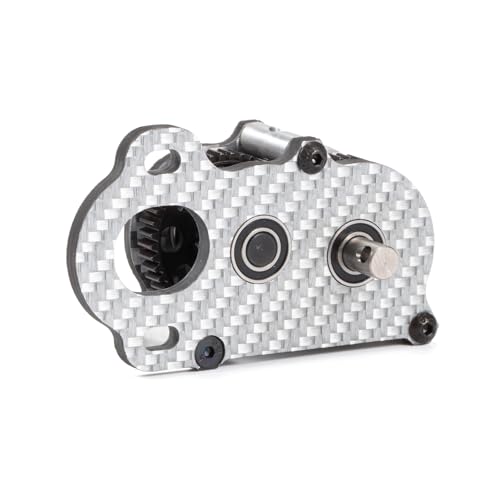 Carbon NOD Transmission Straight Axle Gearbox for Scaler Sportsman, Silver | Ultra Lightweight Low-CG Design, with Aluminum Axial 3 Gear Adapter Plate, Fits 48P Pinions from 9T to 17T - color: Silver
