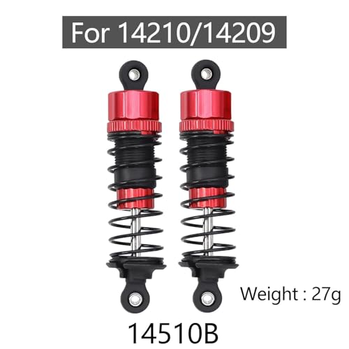RC Car Accessories For MJX For Hyper For Go 1/14 14210 14209 14510B 14500B Metal Shock Absorbers Front Rear Hydraulic Shock Absorbers RC Car Stock Space Parts(14510B-14210 142091) - size: 14510B-14210 142091