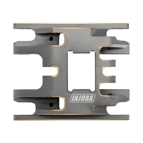 INJORA Brass Grey Skid Plate Transmission Mount CNC Upgrade for TRX4M 1/18 RC Crawler, 53g - color: Grey Brass