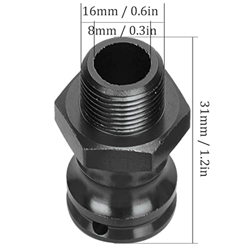4pcs Aluminum Alloy 17mm Hex to 23mm Wheel Extension Adapter, RC Car Wheel Spacer for 1/8 Scale, Durable Lightweight Hub Extender with Precise Fit for Off - Road Racing (Black) - color: Black