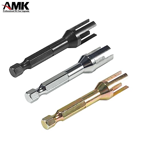 AMK RC Tool Kit 6.35mm Hex Bit Linkages Link Rod Ends Installing Equipment for 1/10 Scale Accessories SCX10 TRX4 Upgrades (Silver) - color: Silver