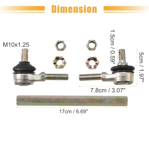 ACROPIX 17cm 6.69" Steering Tie Rod End Tie Rod Link Fit for 50cc 70cc 90cc 110cc 125cc 150cc ATV Quad Four Wheeler with Ball Joint Accessories - Pack of 2 - size: 170mm