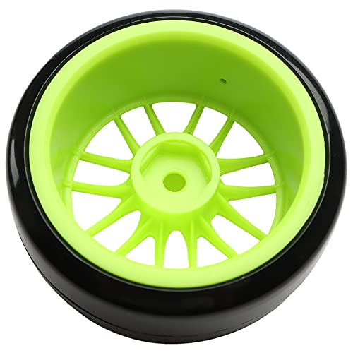 4PCS 12mm Hub Wheels,1:10 63mm Hard Plastic RC Drift Cars On Road Touring Racing Bald Tires for Traxxas HSP Tamiya HPI Kyosho On-Road Drifting Car Trucks(Green) - color: Green