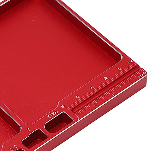 Magnetic Screw Tray, RC Aluminium Alloy Screw Tray, Adsorption Widely Used Magnetic Parts Tool Tray for RC Model Toy Repair Mat Electronic Repair Kit Tool Organizer (Red) - color: Red