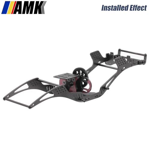 AMK Overdrive 30% Metal Differential Gearbox with POM Skid Plate for 1/10 Scale LCG Transmission, Compatible with RC Crawler Axial SCX10, Capra, Element, Gspeed, and DIY Chassis (Red) - color: Red