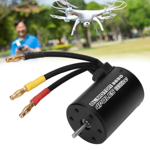 TOPINCN RC Brushless Motor, 3650 3900KV Water Proof Sensorless Motor Accessory for 1/8 1/10 Scale Remote Control Car Trucks Off Road Vehicle ((3650 3900kv brushless Motor))