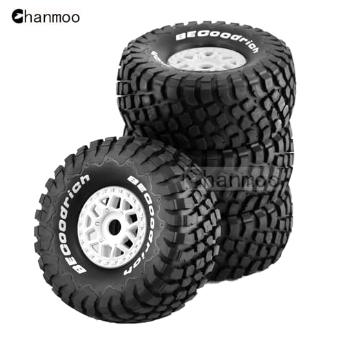 1/8 RC Short Course Truck Tires And Wheels 17mm Hex OD 140mm 1/7 All Terrain Off Road Tyres For 1:7 1:8 RC Buggy Truck Car HSP TRAXXAS UDR DF7 FS Atom ARRMA Mojave YK4072 DF7 4PCS (White) - color: White