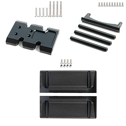 LCG Chassis Kit, 3-in-1 Body Connecting Rods, Side Steps, Gearbox Bottom Plates for 1/10 RC Rock Crawler Axial SCX10 I II Upgrade Parts - color: 3-in-1 Accessories Set