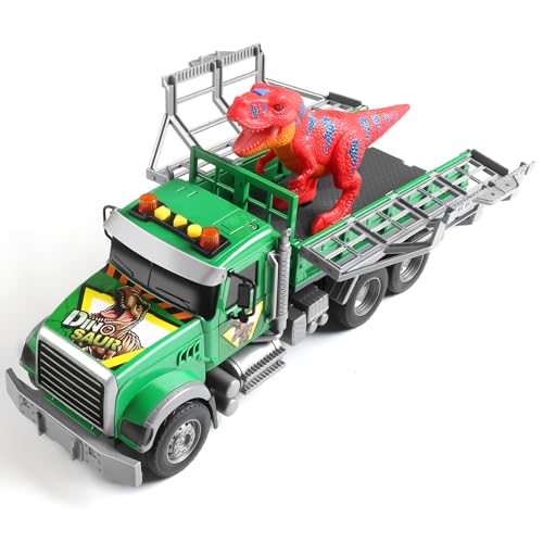 Dwi Dowellin Toy Truck Transport Cars Carrier with Dinosaur for Kids Toddlers,Birthday Gifts for Boy Toddler Child 3 4 5 6 Years Old - style: dinosaur truck