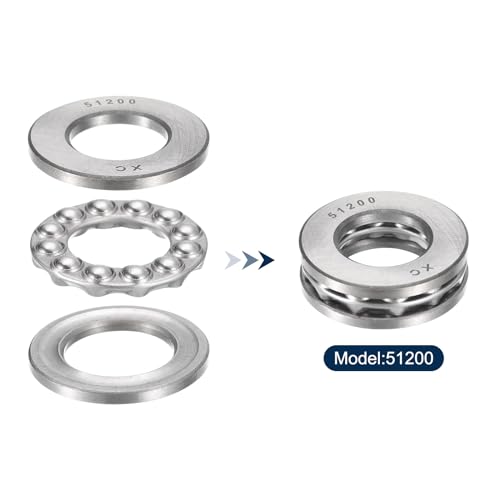 Thrust Ball Bearings, 4pcs 51200 Plane Axial Ball Bearing 3-in-1, 10mm x 26mm x 11mm Chrome Steel ABEC3 Single Row Roller - size: 51200 10mm x 26mm x 11mm