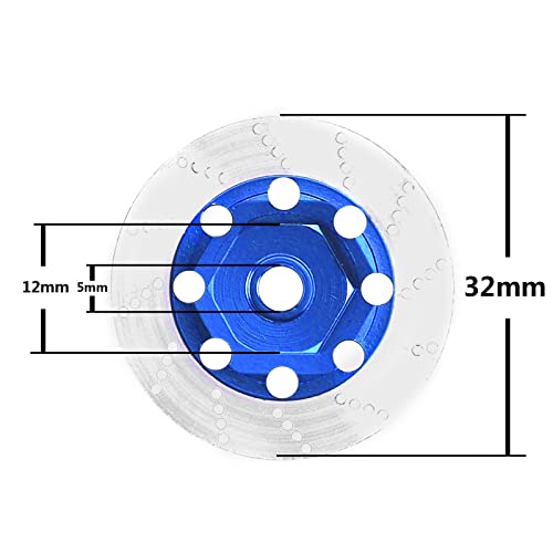 4Pack Vgoohobby Metal 12mm RC Car Hex Hub 12mm Brake Disc Wheel Hubs Adapter Spacer Compatible with Traxxas Tamiya Redcat HSP HPI 1/10 On-Road Car (Blue) - color: Blue