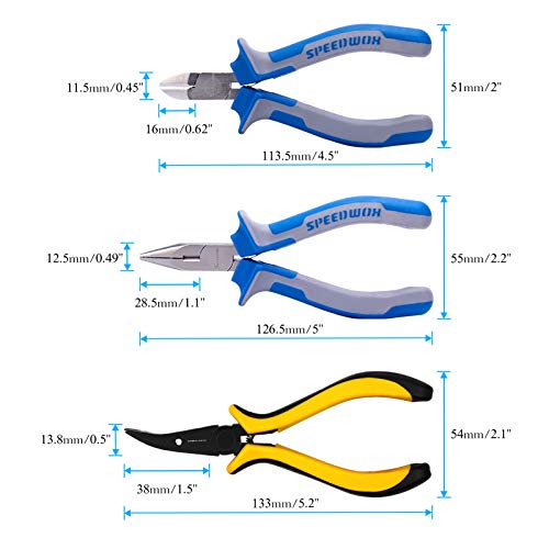 SPEEDWOX 3 Pcs RC Vehicle Tool Set: Diagonal, Long Nose, Ball Link Pliers for RC Helicopter, Plane, Car Repair & Modeling