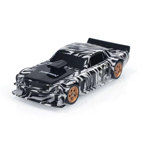TOUCAN RC HOBBY 1:43 Ready to Run Race Car Gyro Drift Car 4WD Traffic Cones Mini Toy for Men(White Black) - color: White Black