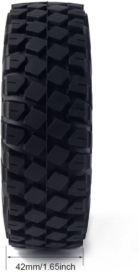114mm RC Off Road Climbing Car Tires,WONFAST 4PCS RC Crawler Rubber Tires 1.9 inch Wheels Tyres Set for 1:10 RC Rock Crawler Car for Axial SCX10 D90 TF2 MST Tamiya TRX-4 Parts - color: 114mm
