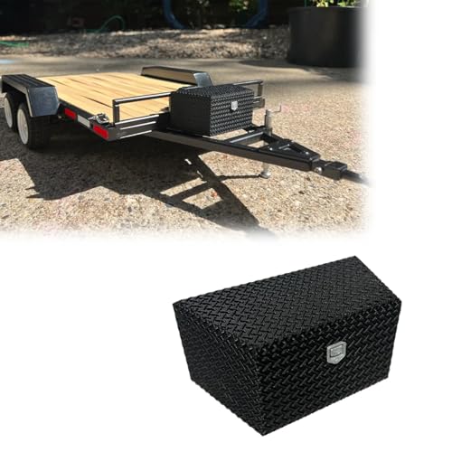 1/10 Scale RC Trailer Toolbox – Diamond Plate Storage Box for RC Trucks & Crawlers, Realistic Accessory for Flatbed Trailers, Durable Lightweight Design