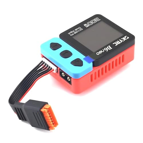 SKYRC B6Neo: Balance Lipo Battery Charger for 1S-6S Lipo/Li-Ion/LiHV, 1-15S NiMH/NiCd - DC 200W, PD 80W, Smart Battery Charger, Discharger and Storage (Blue-Red) - color: Blue-Red