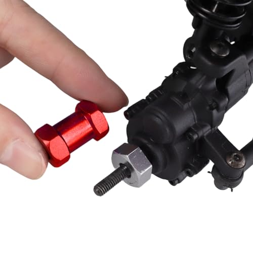 4-Pack HobbyPark 12mm Wheel Hex Drive Hubs Combiner Coupler Aluminum 20mm Offset Extension for 1/10 RC Crawler Car Parts (Red) - color: Red, size: 20mm Length