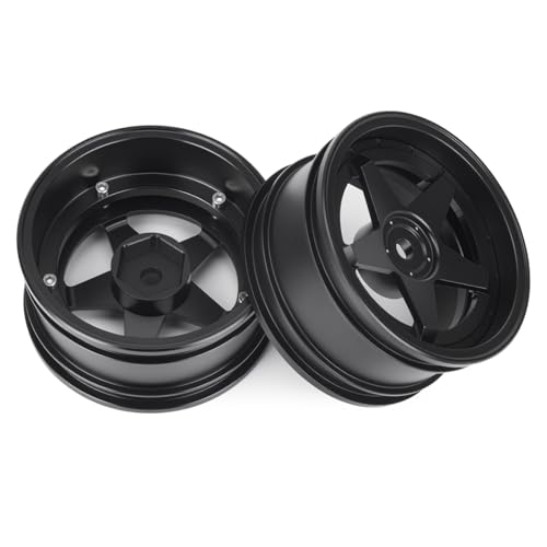 4pcs RC 1/10 Aluminum On Road Wheel Rims Hex 12mm Adjustable Offset for 1:10 RC On Road Drift Touring Street Car (Black) - color: Black