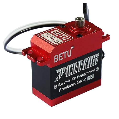 70kg Brushless Servo, High Torque Servo for 1/5,1/6, 1/8, 1/10 RC Car | Waterpoof, Standard Size, Quiet, Metal Gear Digital Servo for RC Robot/Boat - style: 270-Red