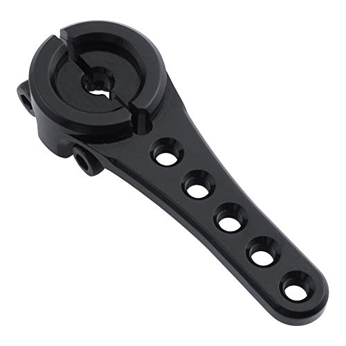 Hobbypark Metal Aluminum Long 25T Servo Horn Single Sided Steering Arm M3 Threads for RC Car Truck Off Road Buggy Accessories (Black) - color: Black