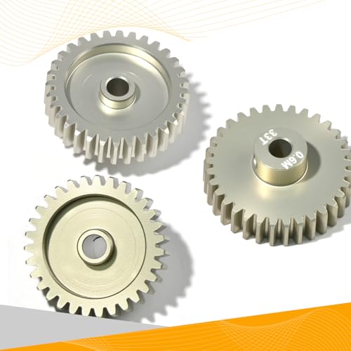 3PCS 0.6 Mod 0.6M Pinion Gear Set 31T 32T 33T, 7075 Aluminum Alloy RC Gears with 3.175mm Bore for 540 550 Brushed Brushless Motors, Fits for 1/10 Tamiya Redcat HSP HPI RC Cars - size: 31 32 33T