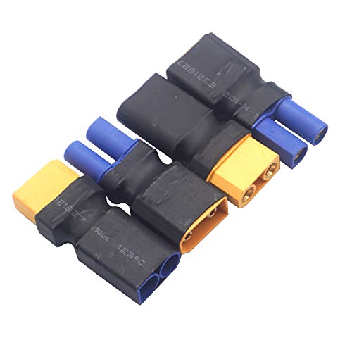 2Pairs XT90 Plug to EC5 Style Male Female Connector Adapter for RC FPV Battery Charging ESC