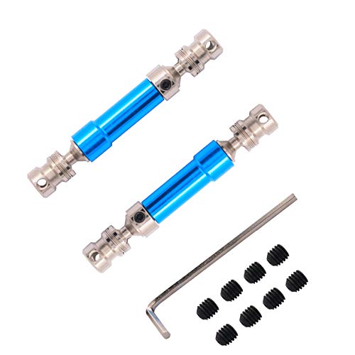 2PCS Treehobby Aluminum Alloy Universal Rear Drive Shaft Upgrade Accessories Compatible with Wltoys 12428 Fly fy-03 1/12 RC Car Desert Falcon CVD Universal Joint